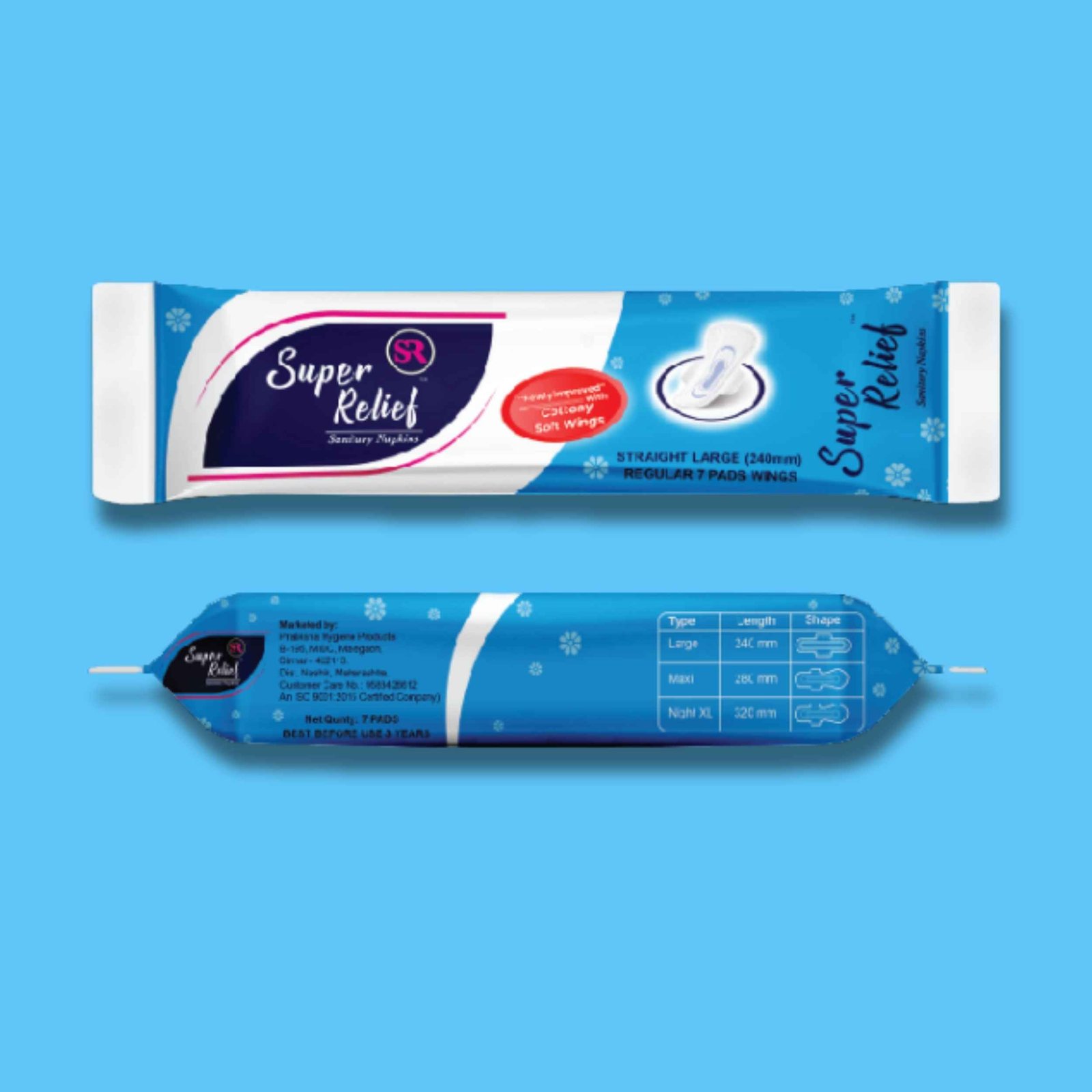 Super Relief Straight Large Sanitary Napkins